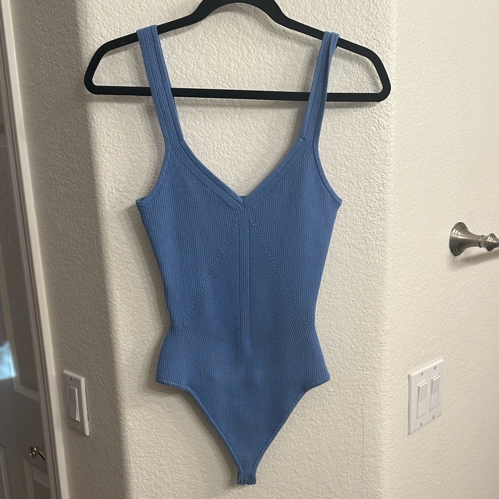 Abercrombie & Fitch Light Blue Ribbed One-Piece Bodysuit